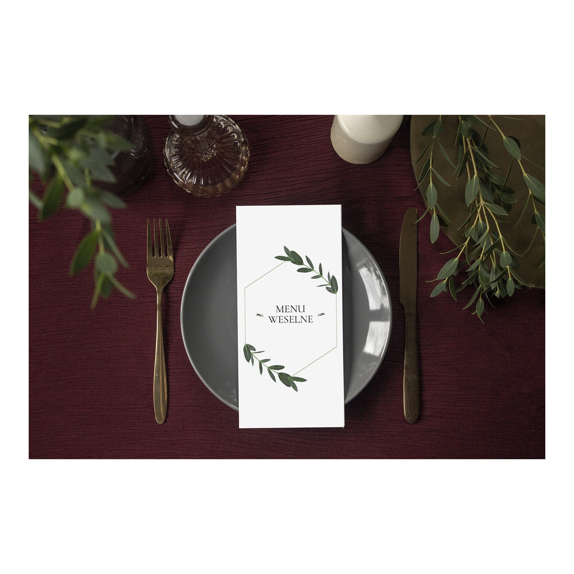 Menu weselne Greenery