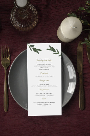 Menu weselne Greenery