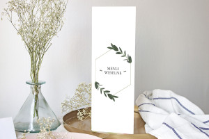 Menu weselne składane wolnostojące Greenery