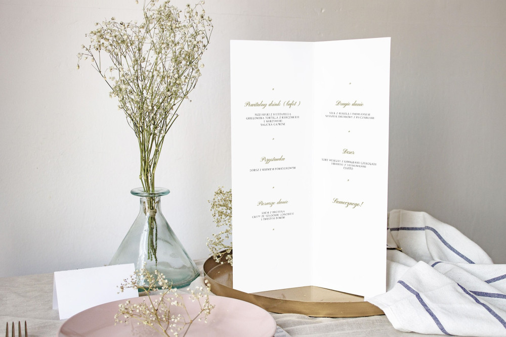 Menu weselne składane wolnostojące Royal Love