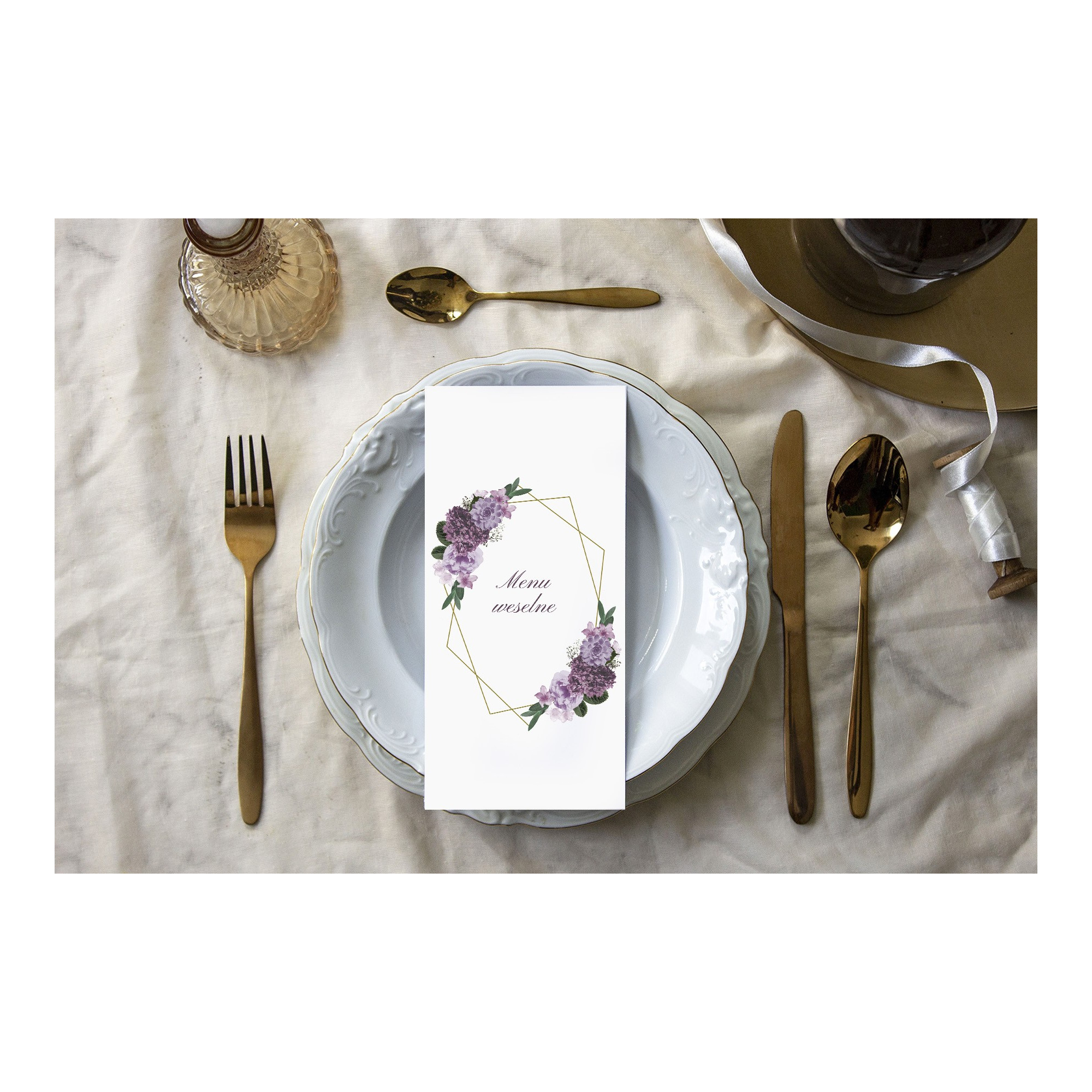 Menu weselne Violet Boho