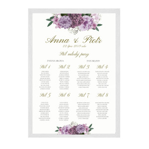 Plan stołów weselnych Violet Boho