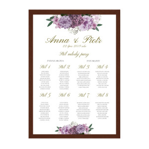 Plan stołów weselnych Violet Boho