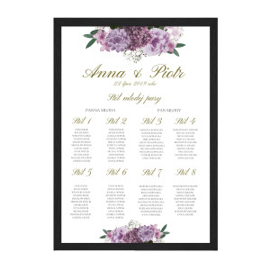 Plan stołów weselnych Violet Boho