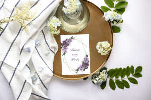 Zaproszenie ślubne składane Violet Boho