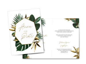 Zaproszenie ślubne składane Tropical Luxury