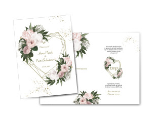 Zaproszenie ślubne składane Floral Heart
