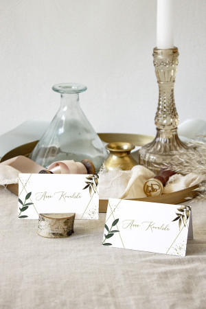 Winietki ślubne na stół Gold Lush