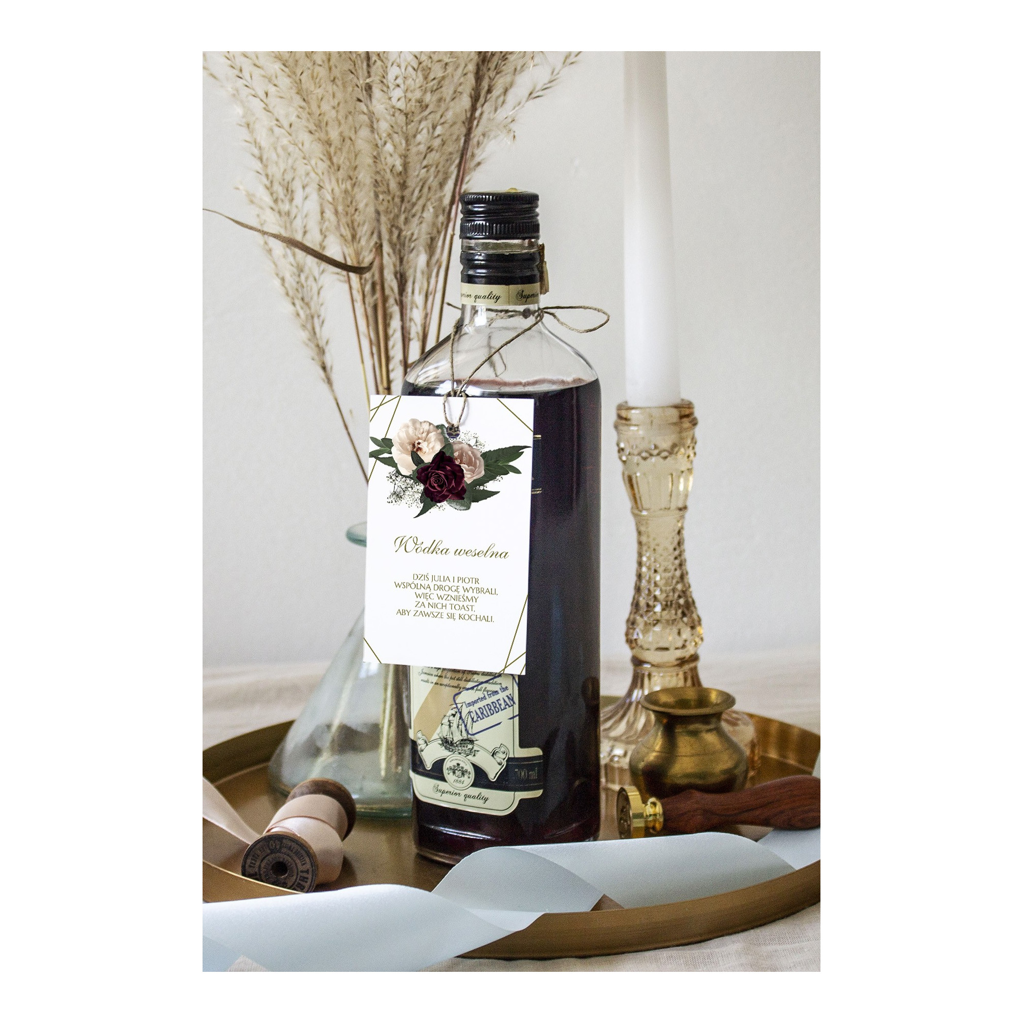 Zawieszka na butelkę Floral Marsala