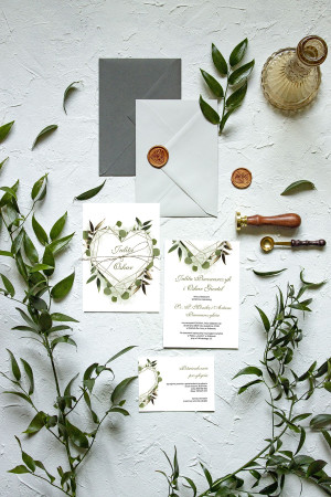 Zaproszenie ślubne z RSVP Greenery Heart