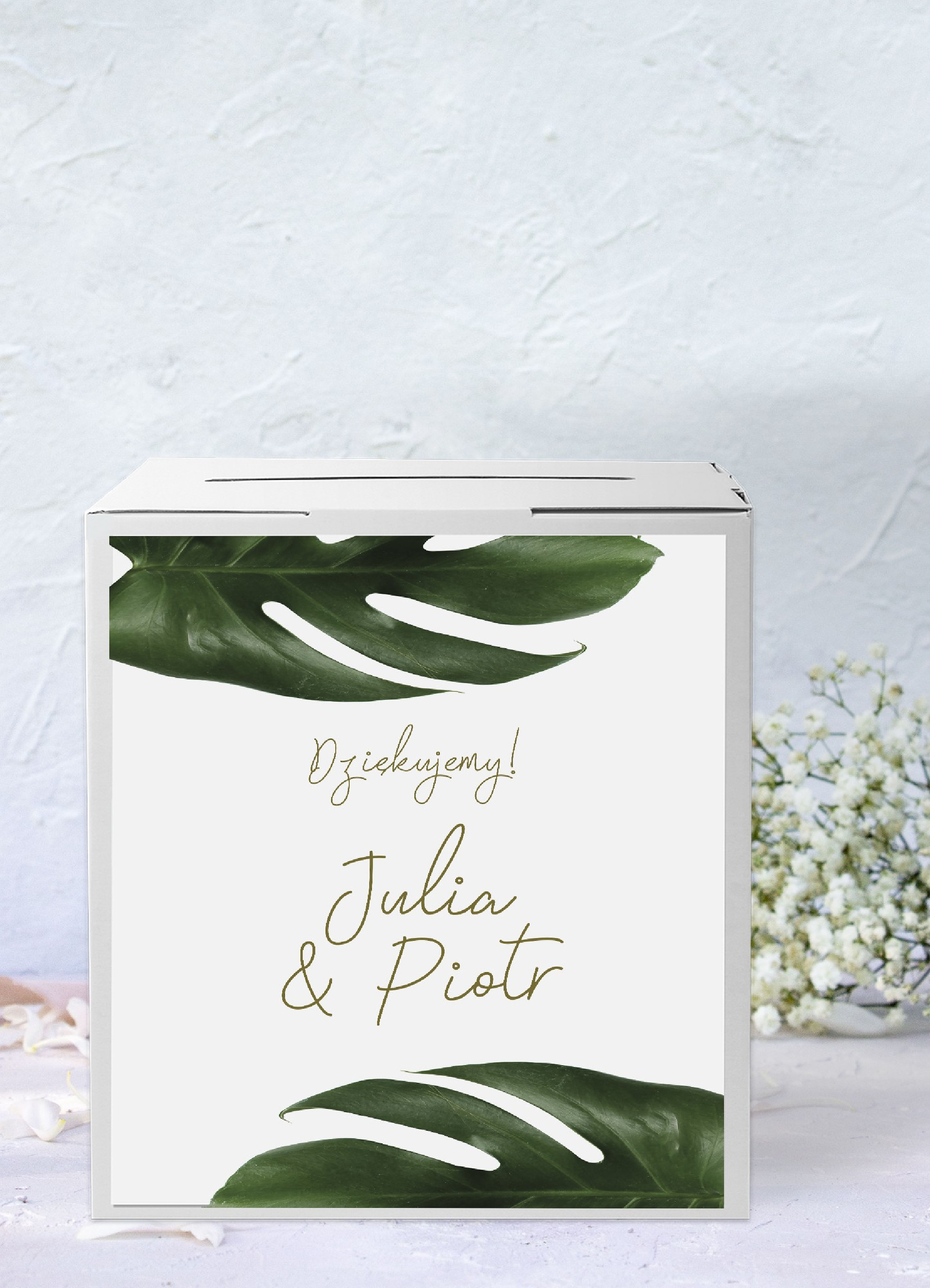 Pudełko na koperty Monstera