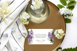 Naklejki na ciasto weselne 8szt Violet Boho