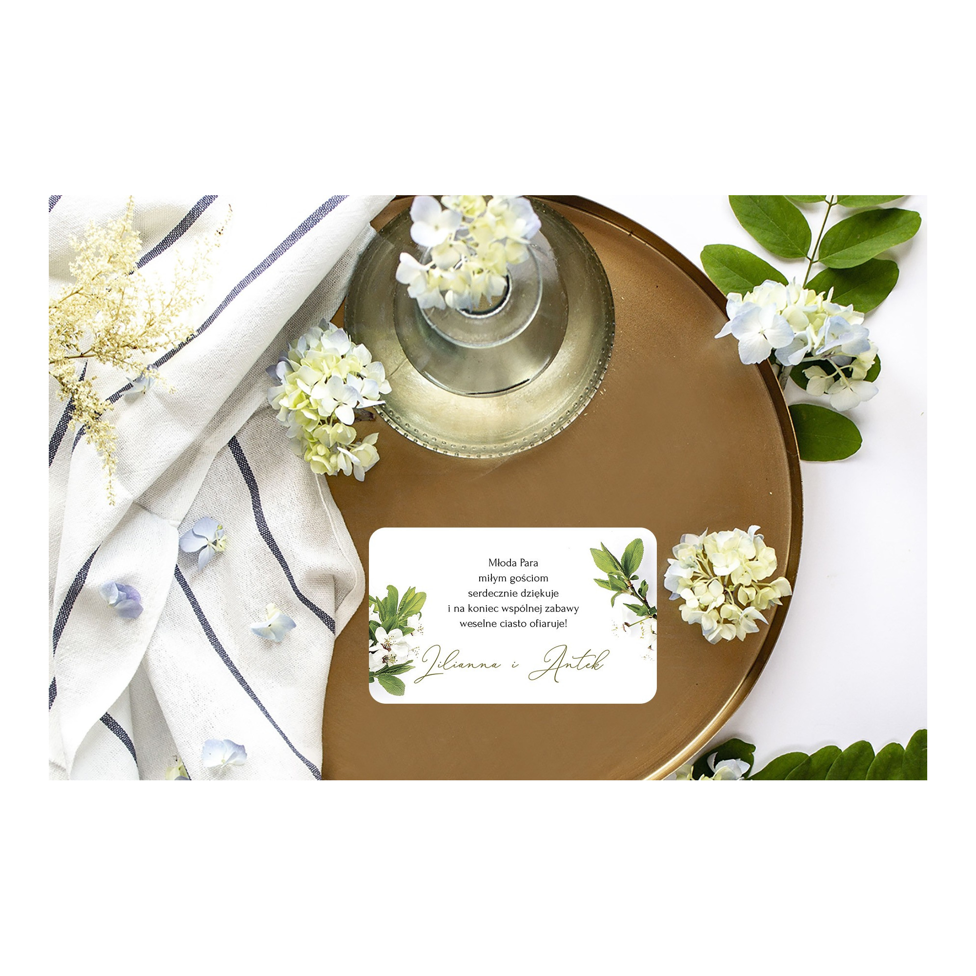 Naklejki na ciasto weselne 8szt White Blossom