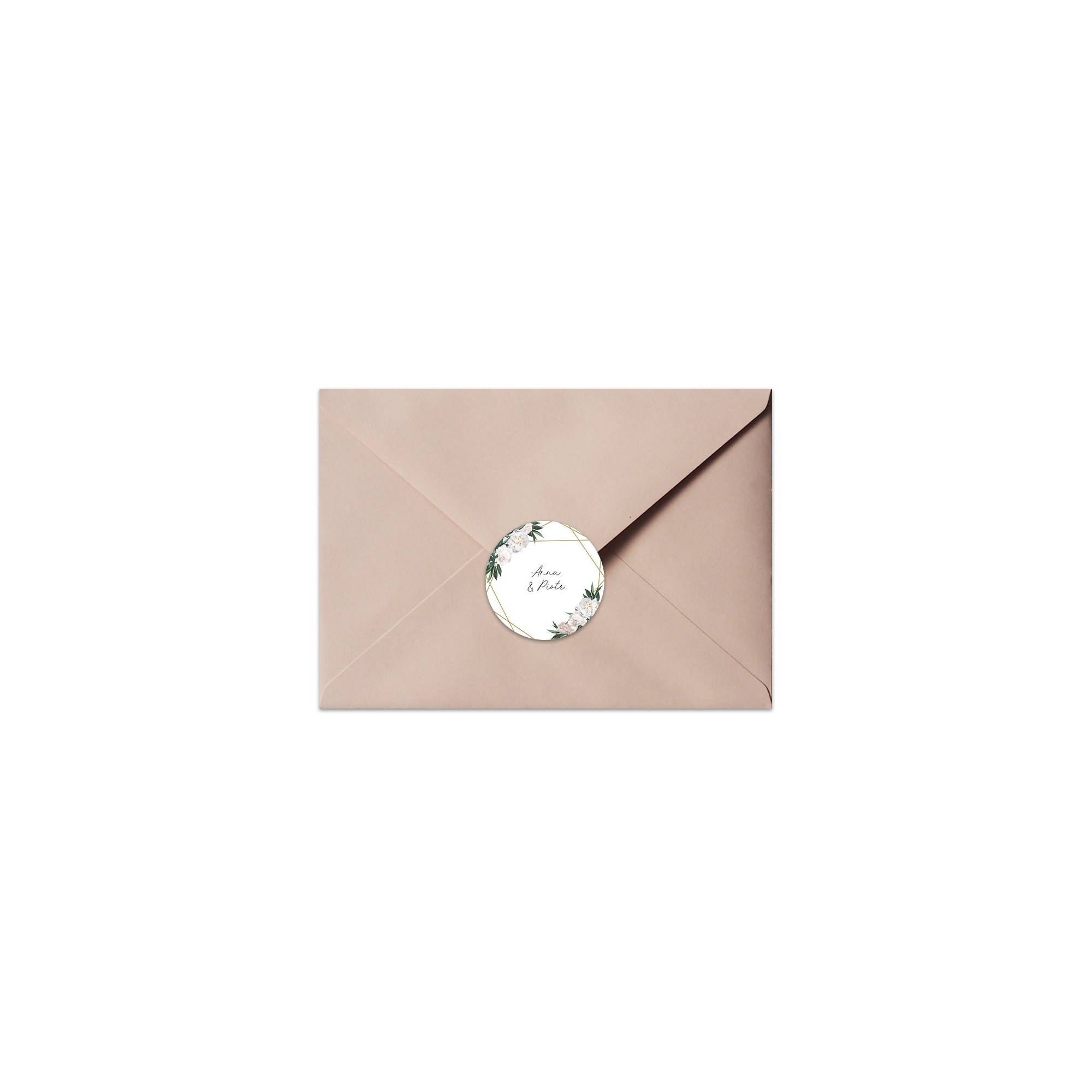 Naklejka / zaklejka na kopertę 24szt White Peony