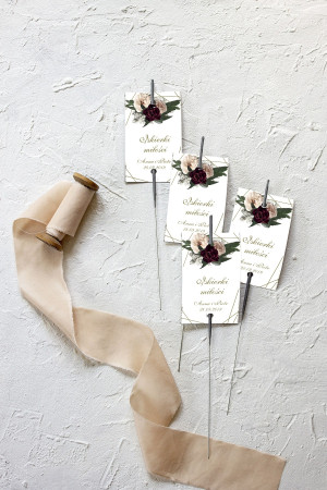Zawieszki na zimne ognie Floral Marsala iskierki miłości
