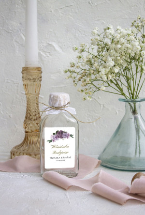 Naklejka na nalewkę, etykieta na butelkę Violet Boho