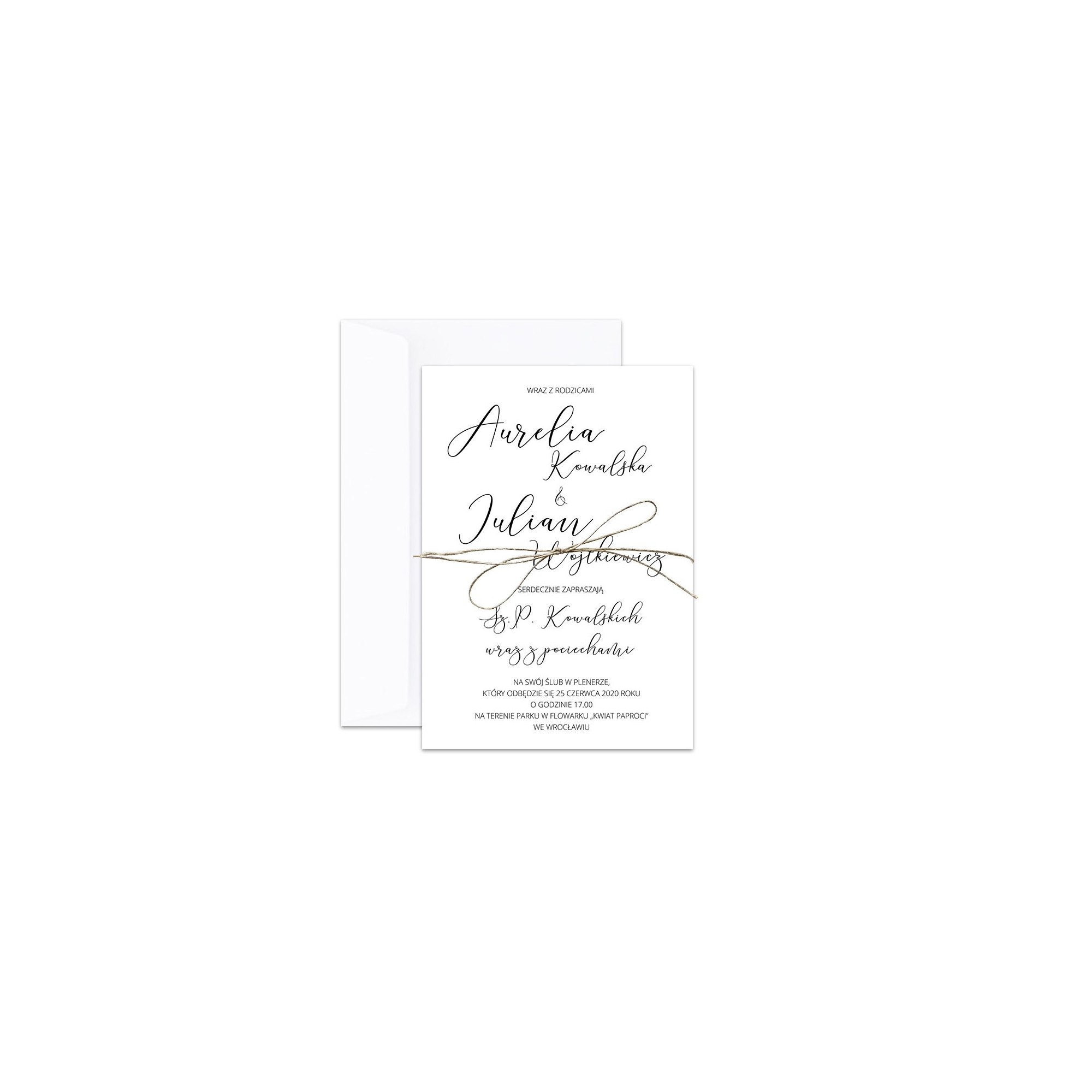 Zawiadomienie o ślubie Romantic Caligraphy