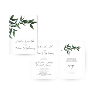 Zaproszenie ślubne składane Green Lush