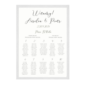 Plan stołów weselnych Romantic Caligraphy