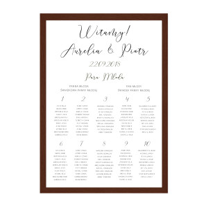 Plan stołów weselnych Romantic Caligraphy