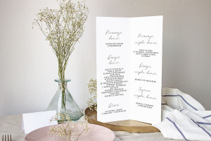 Menu weselne składane wolnostojące Eternity Line