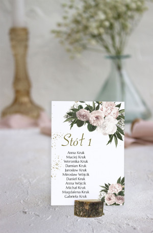 Plan stołów w formie KART Floral Heart