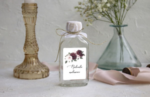 Naklejka na nalewkę, etykieta na butelkę Rustic Burgundy