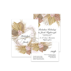 Zaproszenie ślubne z RSVP Bohemian Pampas
