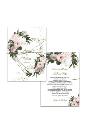 Zaproszenie ślubne dla Rodziców Floral Heart