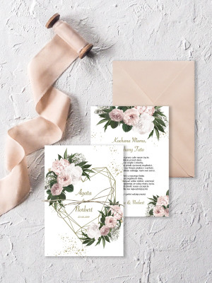 Zaproszenie ślubne dla Rodziców Floral Heart