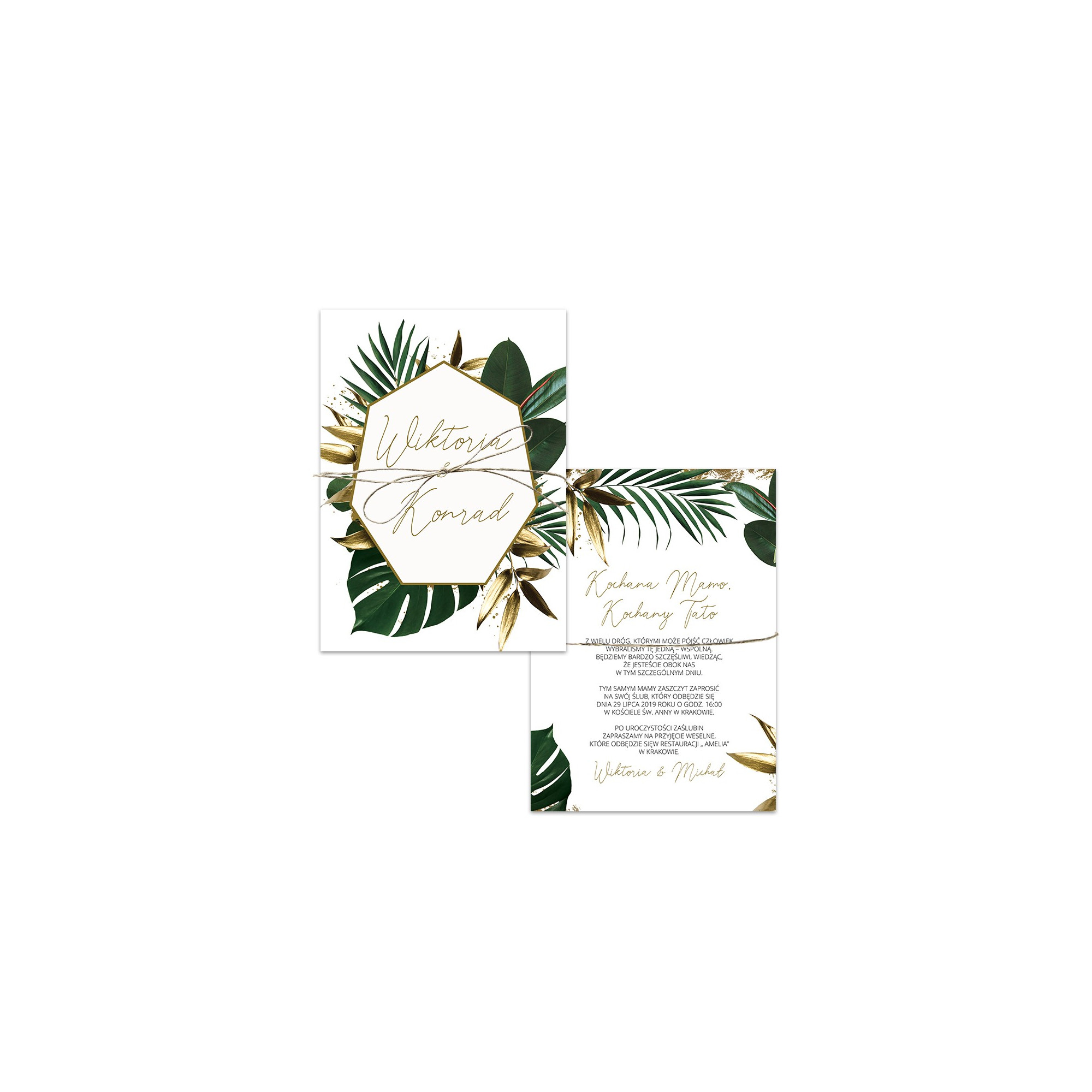 Zaproszenie ślubne dla Rodziców Tropical Luxury