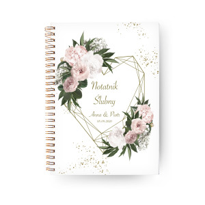 NOTATNIK ślubny z personalizacją Floral Heart
