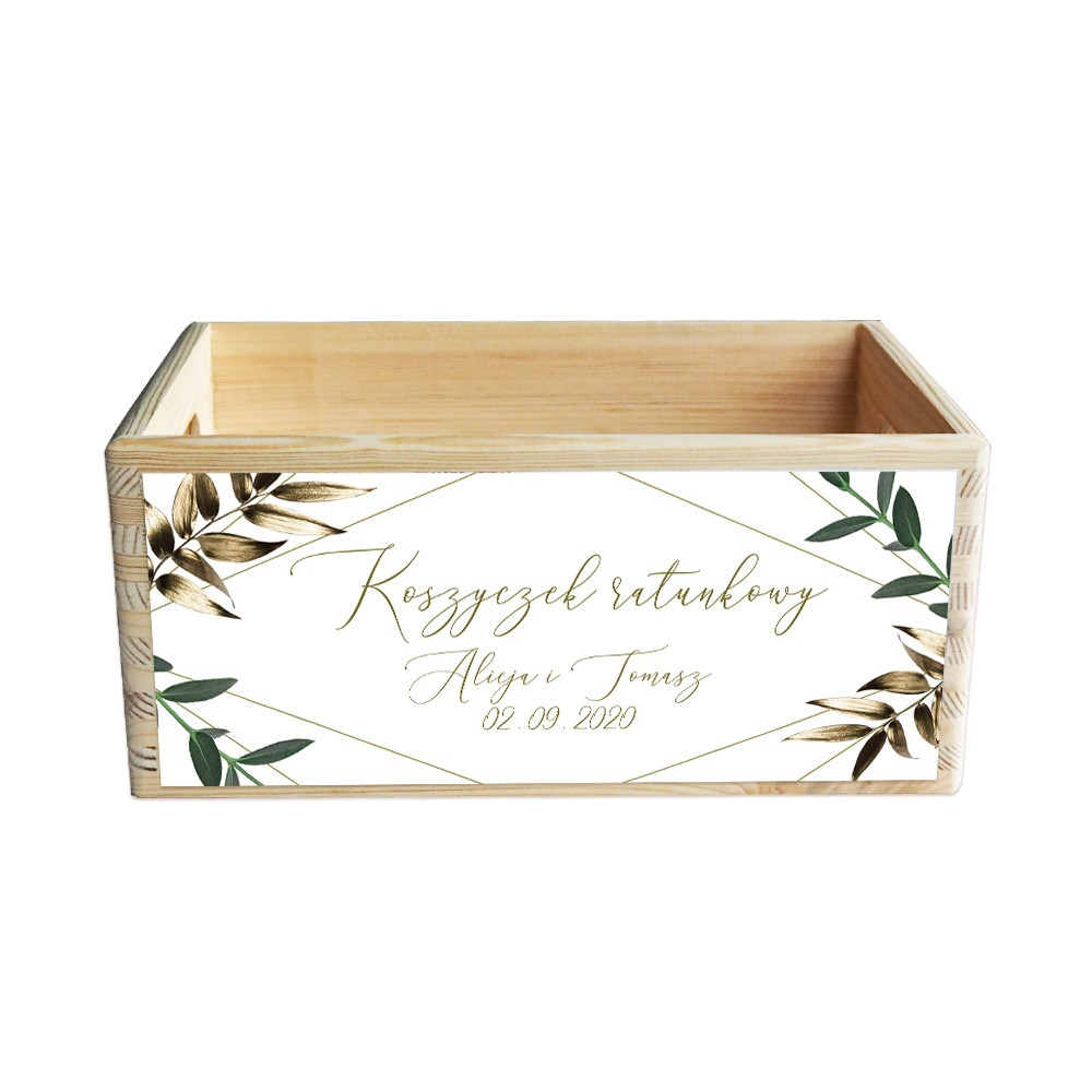 Drewniana skrzynka - koszyczek ratunkowy Gold Lush