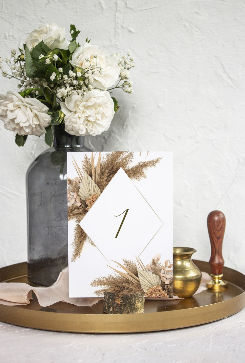 Numer na stół Geometric Pampas