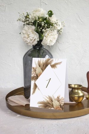Numer na stół Geometric Pampas