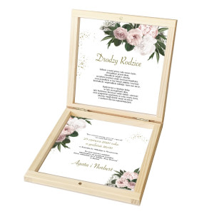 Zaproszenie ślubne W PUDEŁKU dla Rodziców Floral Heart