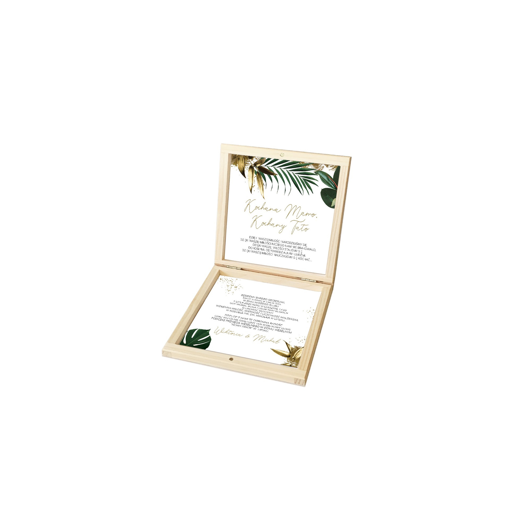 Zaproszenie ślubne W PUDEŁKU dla Rodziców Tropical Luxury