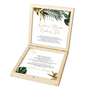 Zaproszenie ślubne W PUDEŁKU dla Rodziców Tropical Luxury