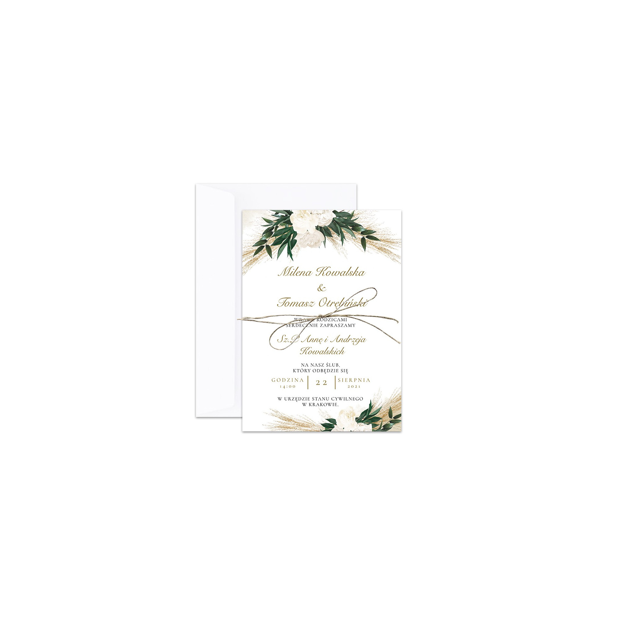 Zawiadomienie o ślubie Greenery Boho