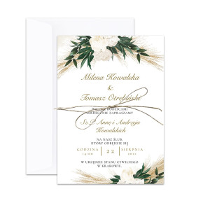 Zawiadomienie o ślubie Greenery Boho