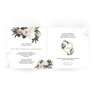 Zaproszenie ślubne kwadratowe Floral Heart