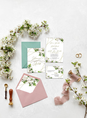 Zaproszenie ślubne z RSVP White Blossom