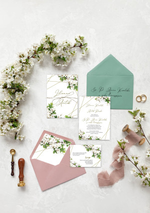 Zaproszenie ślubne z RSVP White Blossom