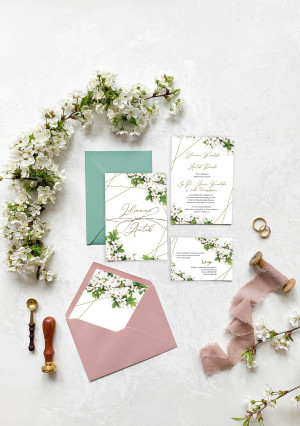 Zaproszenie ślubne z RSVP White Blossom