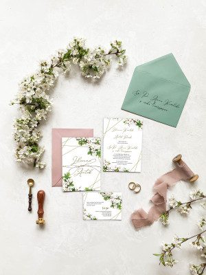 Zaproszenie ślubne z RSVP White Blossom