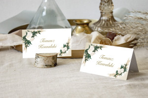 Winietki ślubne na stół Greenery Boho