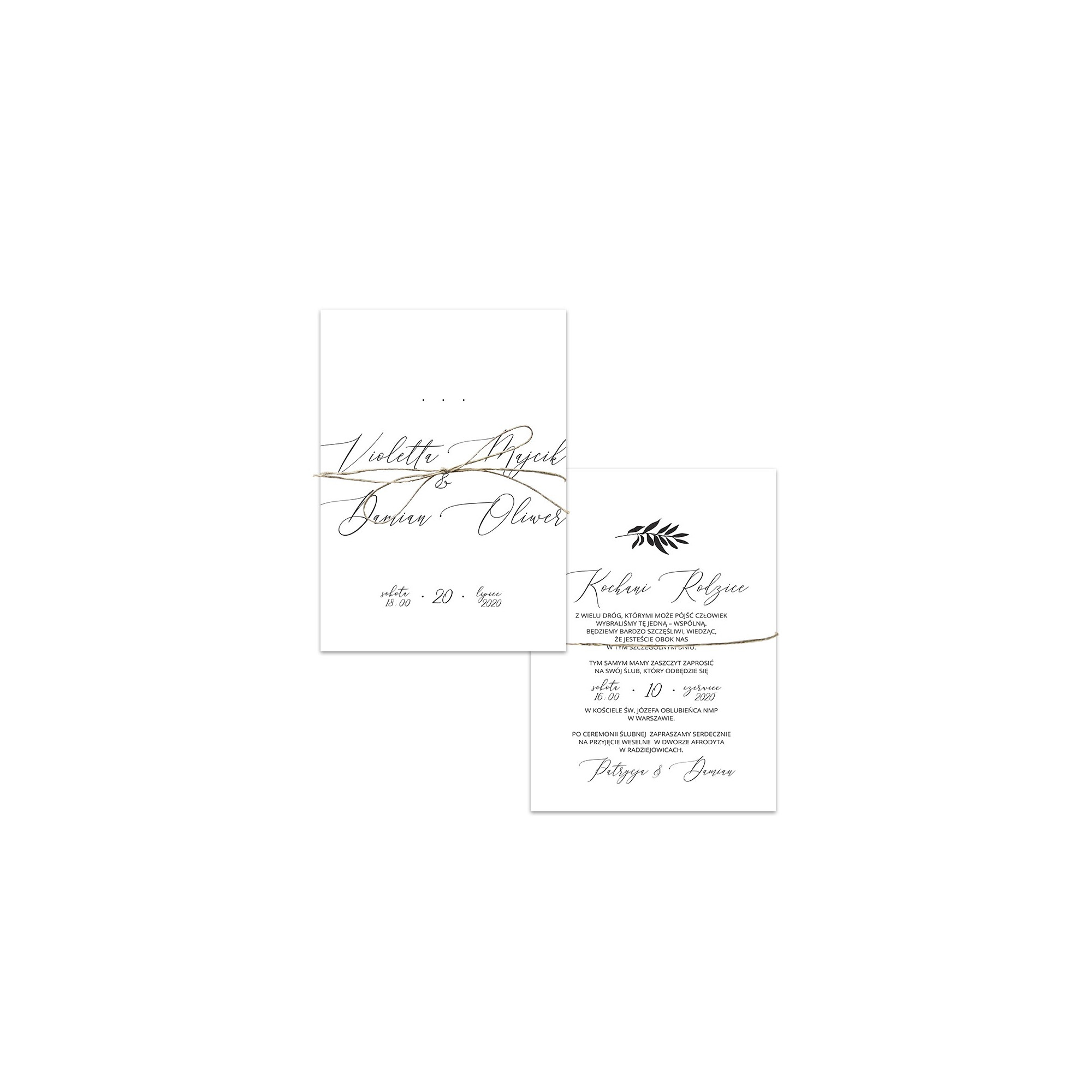 Zaproszenie ślubne dla Rodziców Paradise