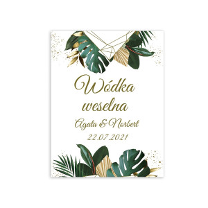 Naklejki na alkohol 9,5 x 12,5 cm Tropical Heart