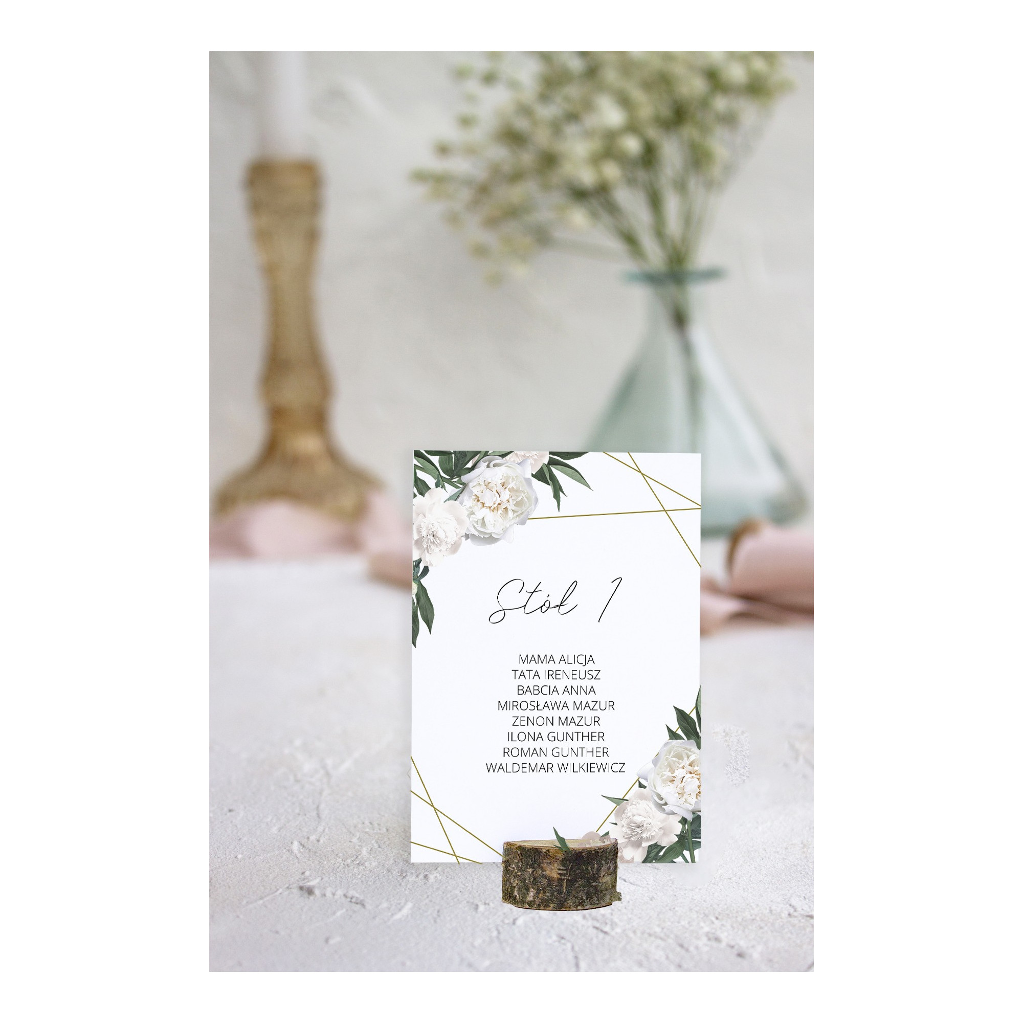 Plan stołów w formie KART White Peony