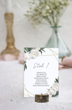 Plan stołów w formie KART White Peony